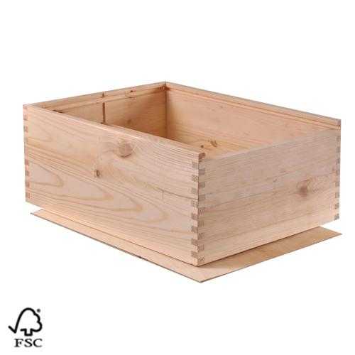 Wooden Wine Box for 2 wine or 1 champagne bottle(s) with sliding lid
