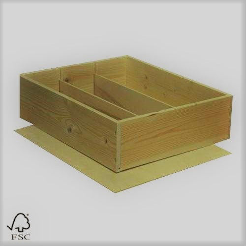 Wooden Wine Box for 3 bottles with staples lid