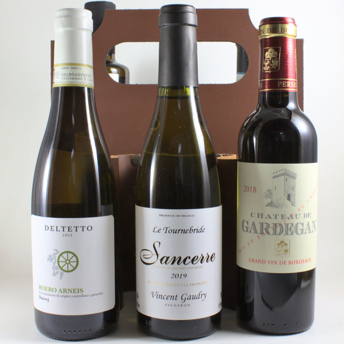 Wine and olive oil gift box leather 6 bottles